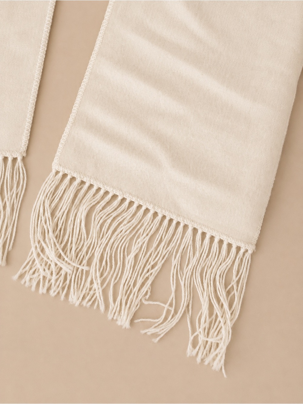 Capchatex Peru 100% Alpaca Ivory Fringe Scarf Made in Peru Soft Luxury Wrap - Picture 4 of 7